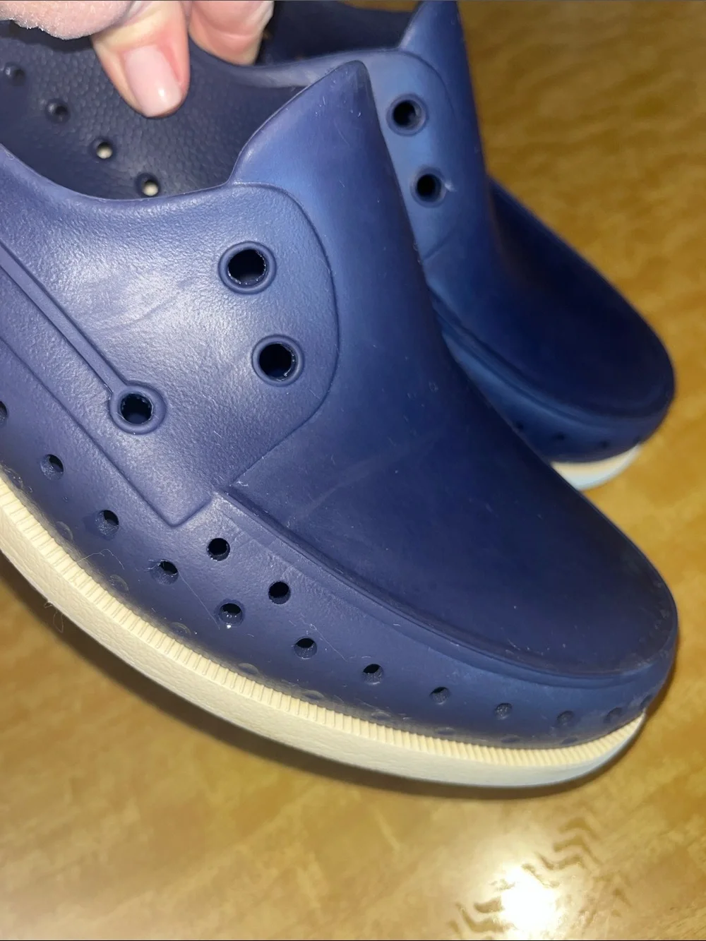 Native Men's Slip-On Boat Shoes in Blue with White Trim Size 12